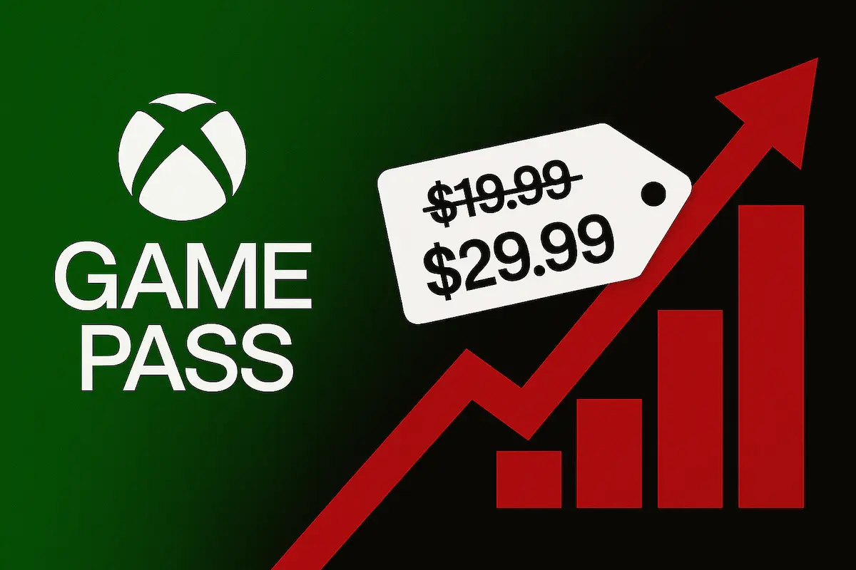 Xbox Game Pass logo with rising price chart