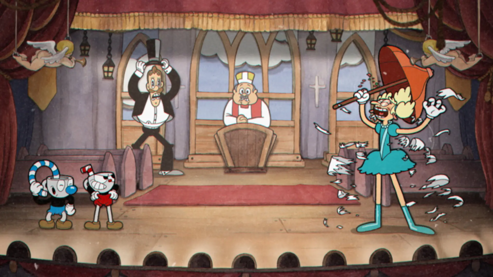 Cuphead 1930s cartoon animation boss fight